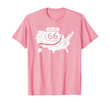 Route 66 Sign Highlighted Highway on the Map of the USA T-Shirt