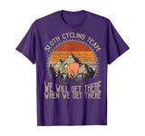 Sloth Cycling Team We Well Get There When We Get There T-Shirt