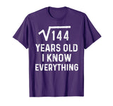Square Root 12th Birthday Gift 12 Years Old Math Tshirt