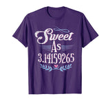 Pi Day Shirt Sweet As Pi Math Gift Kids Womens Mens Grunge