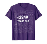 Square Root of 3249: 57th Birthday 57 Years Old T-Shirt Math T-Shirt