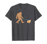 Bigfoot Walking Pomeranian Dog Funny Sasquatch Gift T-Shirt