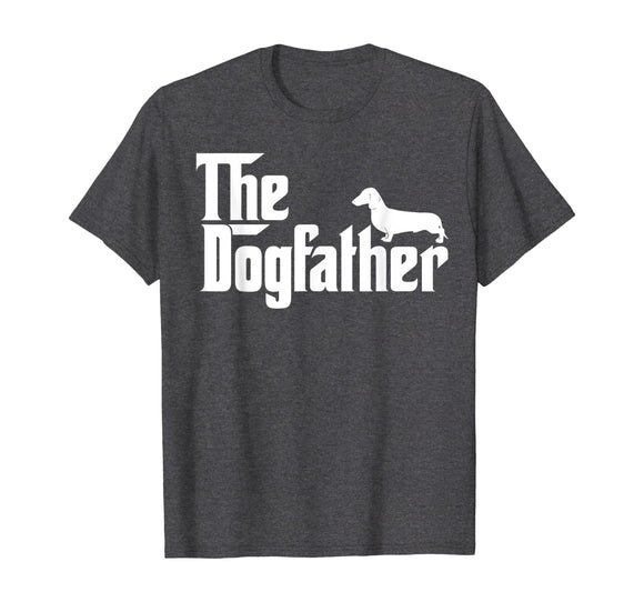 Mens The Dogfather Dachshund T-Shirt Funny Father Dog Lover Gift T-Shirt