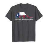 Funny Armadillo Shirt On the Road Again Texas Flag Gift