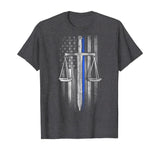 Thin Blue Line - Scales of Justice T-Shirt