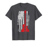 USA Flag Guitar T-Shirt America Guitarist Music