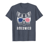 Ameowica America Pun USA American Flag Cat Shirt