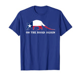 Funny Armadillo Shirt On the Road Again Texas Flag Gift