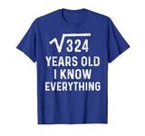 Square Root 18th Birthday Gift 18 Years Old Math Tshirt