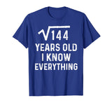 Square Root 12th Birthday Gift 12 Years Old Math Tshirt