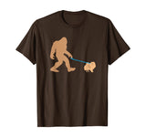 Bigfoot Walking Pomeranian Dog Funny Sasquatch Gift T-Shirt