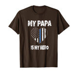 My Papa Is My Hero T-Shirt Police Grandson Granddaughter