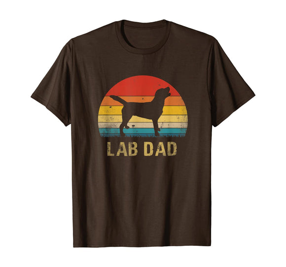 Mens Vintage Lab Dad Funny Labrador Retriever Dog Dad T-Shirt