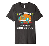 Camping with my Dog Camper Fishing Hunting Campfire Premium T-Shirt