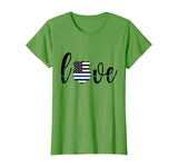 Womens Women Thin Blue Line Love Police Wife Girlfriend Family Gift T-Shirt