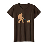 Bigfoot Walking Pomeranian Dog Funny Sasquatch Gift T-Shirt
