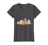 Sloth Loves Kitty Cats Funny Cute Kawaii Lazy Sloth &amp; Feline T-Shirt