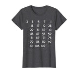 Prime Numbers Chart Tshirt Math Themed Tee