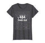 Square Root of 484: 22th Birthday 22 Years Old T-Shirt Math T-Shirt