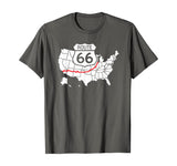 Route 66 Sign Highlighted Highway on the Map of the USA T-Shirt