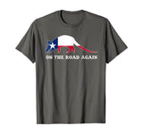 Funny Armadillo Shirt On the Road Again Texas Flag Gift