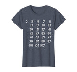 Prime Numbers Chart Tshirt Math Themed Tee