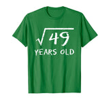 Square Root of 49 7th Birthday 7 Years Old Math T-Shirt T-Shirt