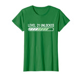 Funny 21st Birthday Level 21 Unlocked T-Shirt Gaming Tee