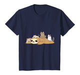 Sloth Loves Kitty Cats Funny Cute Kawaii Lazy Sloth &amp; Feline T-Shirt