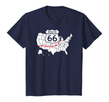 Route 66 Sign Highlighted Highway on the Map of the USA T-Shirt