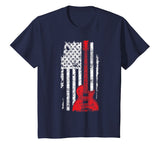 USA Flag Guitar T-Shirt America Guitarist Music