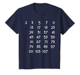 Prime Numbers Chart Tshirt Math Themed Tee