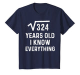 Square Root 18th Birthday Gift 18 Years Old Math Tshirt