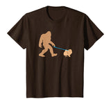 Bigfoot Walking Pomeranian Dog Funny Sasquatch Gift T-Shirt