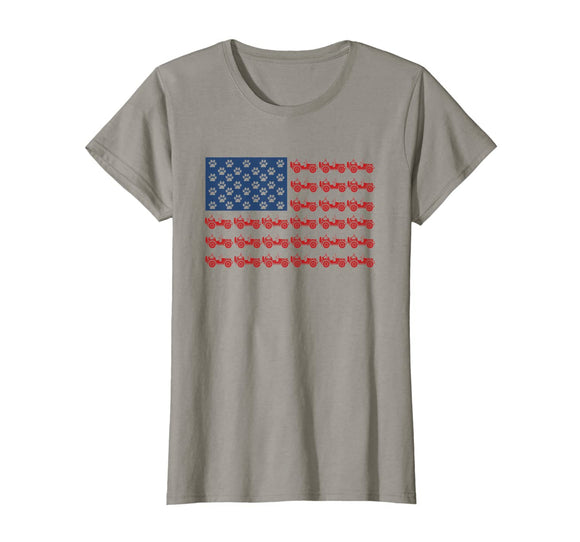 Funny America Flag Jeep Dog Flag Paw GiftT Shirt