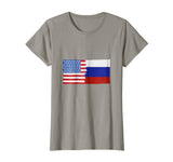 Russian American Half Russia Half America Flag Shirt