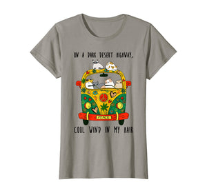 On A Dark Desert Highway Cool Wind In My Hair Cat T-shirt