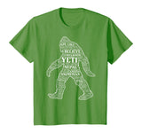 Bigfoot Yeti Sasquatch Funny Word Cloud Gift T-Shirt
