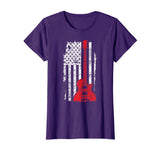 USA Flag Guitar T-Shirt America Guitarist Music