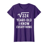 Square Root 18th Birthday Gift 18 Years Old Math Tshirt