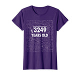 Square Root of 3249: 57th Birthday 57 Years Old T-Shirt Math T-Shirt