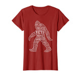 Bigfoot Yeti Sasquatch Funny Word Cloud Gift T-Shirt