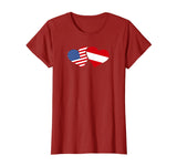 Womens Austria USA Flag T Shirt Heart Austrian Americans Love Cute