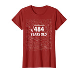 Square Root of 484: 22th Birthday 22 Years Old T-Shirt Math T-Shirt