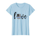 Womens Women Thin Blue Line Love Police Wife Girlfriend Family Gift T-Shirt