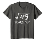 Square Root of 49 7th Birthday 7 Years Old Math T-Shirt T-Shirt