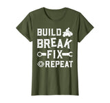 Build Break Fix Repeat - ATV Quad Four Wheeler Funny Gift T-Shirt