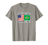 BRAZIL AMERICA Flags special T Shirt for Brazilian Americans