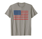 Funny America Flag Jeep Dog Flag Paw GiftT Shirt