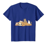 Sloth Loves Kitty Cats Funny Cute Kawaii Lazy Sloth &amp; Feline T-Shirt